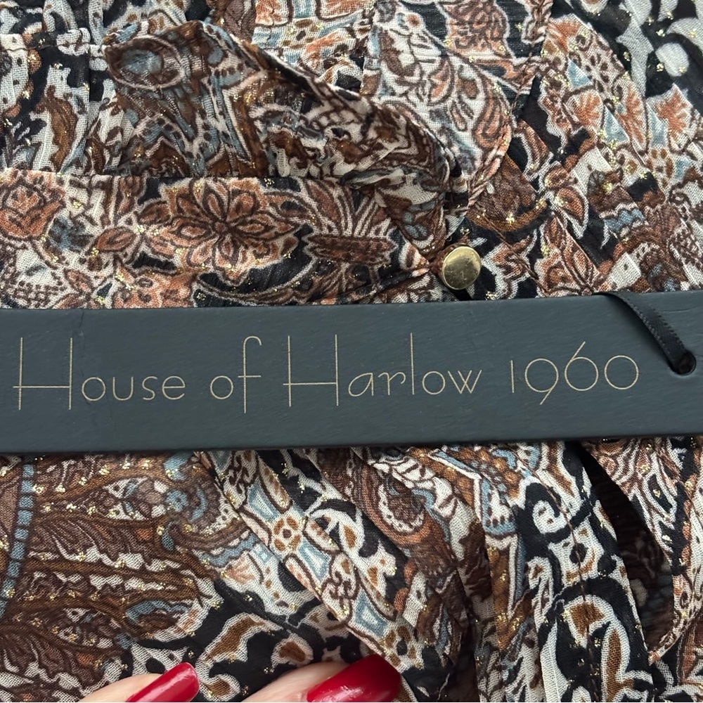 NWT House of Harlow 1960 Balloon L/S Sheer Mini Dress, Size 2 - Picture 9 of 16